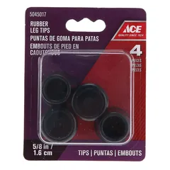 Ace Non-Slip Rubber Leg Tip (Black, 1.58 cm)