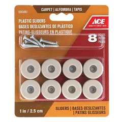 Ace Plastic Base Non-Slip Screw On Glides (2.54 cm)