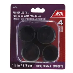 Ace Non-Slip Rubber Leg Tip (Black, 2.85 cm)