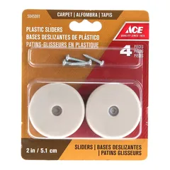 Ace Plastic Base Non-Slip Screw On Glides (5.08 cm)
