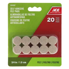 Ace Round Self-Adhesive Protective Felt Pads (1.91 cm, Beige)