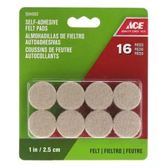 Ace Round Self-Adhesive Protective Felt Pads (2.54 cm, Beige)