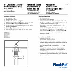 ACE Metal Lavatory Drain W/Chain & Stopper (3.18 x 12.70 cm)