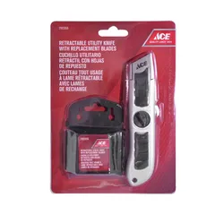 Ace Retractable Aluminum Utility Knife W/Blades (21 x 15 x 3 cm)