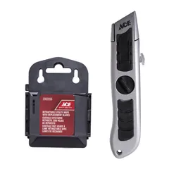 Ace Retractable Aluminum Utility Knife W/Blades (21 x 15 x 3 cm)