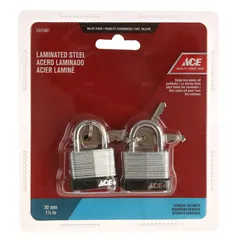 ACE Laminated Steel Padlock Pack (30 mm, 2 Pc.)