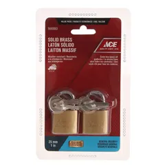 ACE Solid Brass Padlock Pack (25 mm, 2 Pc.)