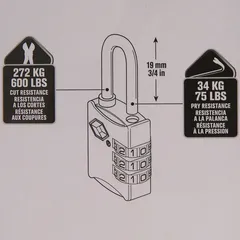 ACE 3-Dial Zinc Alloy TSA Combination Padlock (25 mm)