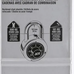 ACE Combination Padlock (50 mm, Black)