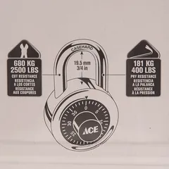 ACE Combination Padlock (50 mm, Red)