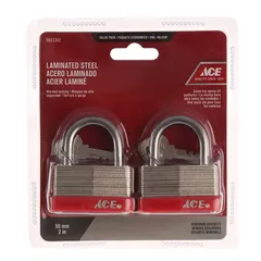 ACE Steel Warded Padlock Pack (50 mm, 2 Pc.)