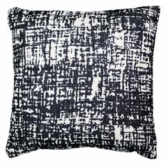 Handwoven PET Yarn Chair Cushion (45 cm x 45 cm, Black & White)