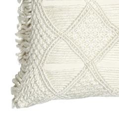 Hand-Knotted Macrame Chair Cushion (45 x 45 cm, Cream)