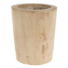 Mega Collections Acacia Wood Round Plant Pot (12 x 12 x 14 cm)