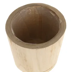 Mega Collections Acacia Wood Round Plant Pot (20.5 x 20.5 x 16.5 cm)