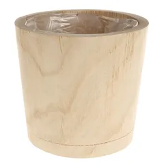 Mega Collections Acacia Wood Round Plant Pot (25 x 25 x 22.5 cm)