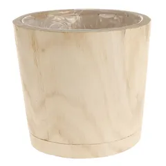 Mega Collections Acacia Wood Round Plant Pot (29 x 29 x 25.5 cm)