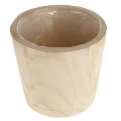 Mega Collections Acacia Wood Round Plant Pot (29 x 29 x 25.5 cm)