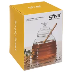 جرة عسل زجاجية 5 فايف (9.5 × 13.5 سم)