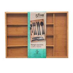 5Five Bamboo Kitchen Cutlery Holder (34 x 25 x 4.3 cm)
