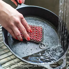 Lodge Cast Iron Silicone & Chainmail Scrubber (2.57 x 13.23 x 22.12 cm)