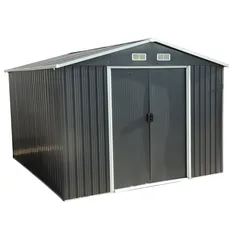 GoodHome Metal Apex Shed W/Double Sliding Door (3.67 x 3.22 x 2.17 m)