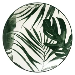 SG Palme Green Porcelain Flat Soup Plate (20 cm)