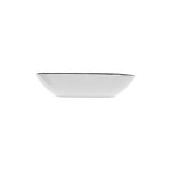 SG Bohemia Square Porcelain Flat Soup Plate (20 cm, Black & White)