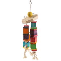Coollapet Large Wood Wind Chime Bird Toy (11 x 3 x 8 cm)