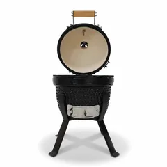 Kamado Bono Picnic Ceramic Charcoal Grill Set, TQ0013 (32 cm, Black)