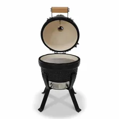 Kamado Bono Picnic Ceramic Charcoal Grill Set, TQ0013 (32 cm, Black)