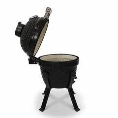 Kamado Bono Picnic Ceramic Charcoal Grill Set, TQ0013 (32 cm, Black)