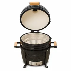 Kamado Bono Minimo Ceramic Charcoal Grill Set, TQ0015ALLIN (40 cm, Black)