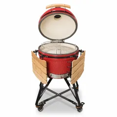Kamado Bono Media Ceramic Charcoal Grill Set, TQ0020RED (52 cm, Red)