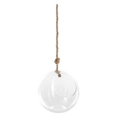 Atmosphera Round Jute & Glass Hanging Plant Pot (25 cm)