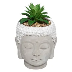Artificial Succulent Plant W/Concrete Pot (Assorted colors/designs, 13.5 x 18 cm)