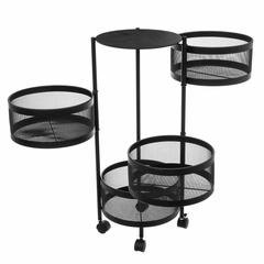 5Five 4-Level Rotative Metal Shelf W/Wheels (33 x 76 cm)