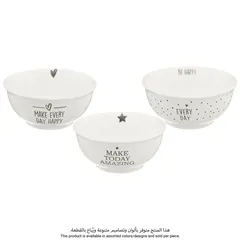 SG New Bone China Bowl (Assorted colors/designs, 14.2 x 6.5 cm)