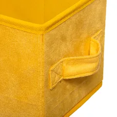 صندوق تخزين مخمل 5 فايف (أصفر، 15 × 31 × 15 سم)