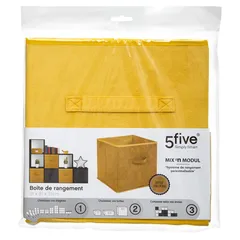 5Five Velvet Storage Box (31 x 31 x 31 cm, Yellow)