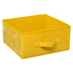 صندوق تخزين مخمل 5 فايف (أصفر، 31 × 31 × 15 سم)