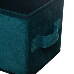 صندوق تخزين مخمل 5 فايف (أزرق، 15 × 31 × 15 سم)