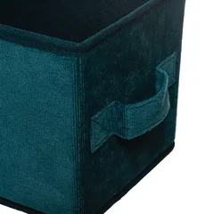 5Five Velvet Storage Box (15 x 31 x 15 cm, Blue)