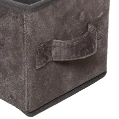 صندوق تخزين مخمل 5 فايف (رمادي، 15 × 31 × 15 سم)