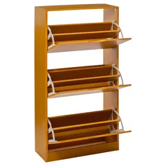 5Five 3-Tier Wooden Shoe Cabinet (60 x 23.3 x 119 cm, Mustard)