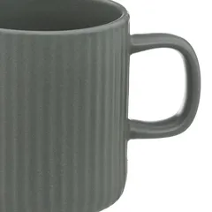 SG Ribbed Earthenware Mug (350 ml, Green)