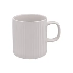 SG Ribbed Earthenware Mug (350 ml, White)