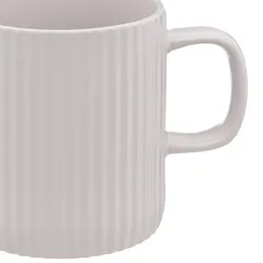 SG Ribbed Earthenware Mug (350 ml, White)