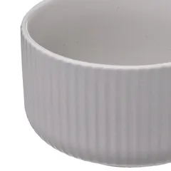 SG Ribbed Earthenware Bowl (420 ml, White)