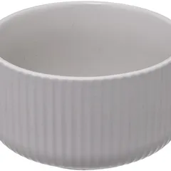 SG Ribbed Earthenware Bowl (420 ml, White)